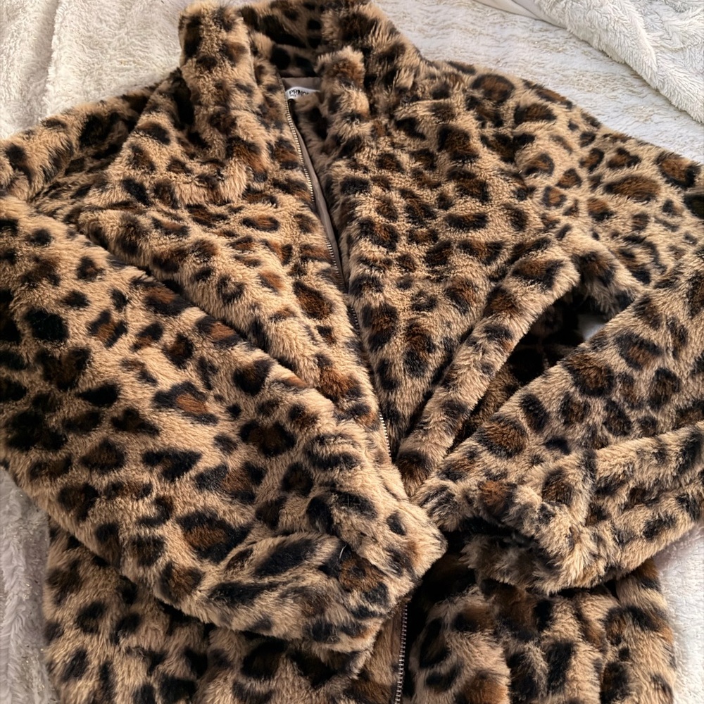 Princess Polly Animal Print Faux Fur Jacket